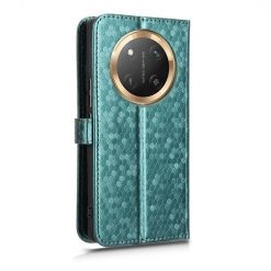 Lacné Kryty | Peňaženkové puzdro Honeycomb Dot Texture Case zelené – Honor Magic 7 Lite | Lacné Kryty