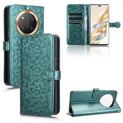 Lacné Kryty | Peňaženkové puzdro Honeycomb Dot Texture Case zelené – Honor Magic 7 Lite | Lacné Kryty