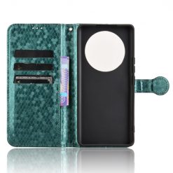 Lacné Kryty | Peňaženkové puzdro Honeycomb Dot Texture Case zelené – Honor Magic 7 Lite | Lacné Kryty