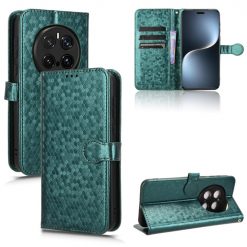 Lacné Kryty | Peňaženkové puzdro Honeycomb Dot Texture Case zelené – Honor Magic 7 Pro | Lacné Kryty