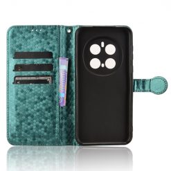Lacné Kryty | Peňaženkové puzdro Honeycomb Dot Texture Case zelené – Honor Magic 7 Pro | Lacné Kryty