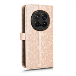 Lacné Kryty | Peňaženkové puzdro Honeycomb Dot Texture Case zlaté – Honor Magic 7 Pro | Lacné Kryty