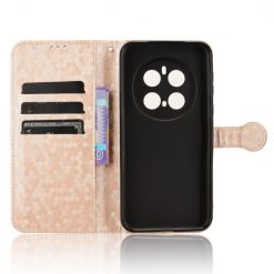 Lacné Kryty | Peňaženkové puzdro Honeycomb Dot Texture Case zlaté – Honor Magic 7 Pro | Lacné Kryty