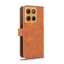 Lacné Kryty | Peňaženkové puzdro Solid hnedé – Motorola Moto G15 / G15 Power | Lacné Kryty