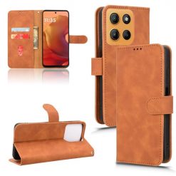Lacné Kryty | Peňaženkové puzdro Solid hnedé – Motorola Moto G15 / G15 Power | Lacné Kryty
