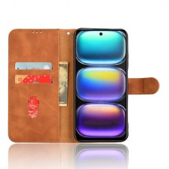Lacné Kryty | Peňaženkové puzdro Solid hnedé – Infinix Hot 50 5G | Lacné Kryty