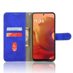 Lacné Kryty | Peňaženkové puzdro Solid modré – Motorola Moto G15 / G15 Power | Lacné Kryty