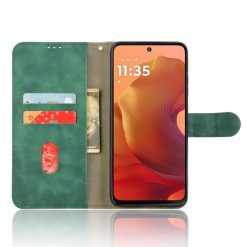Lacné Kryty | Peňaženkové puzdro Solid zelené – Motorola Moto G15 / G15 Power | Lacné Kryty