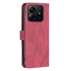 Knižkové puzdro Rhombus červené – Xiaomi Redmi Note 14 (4G) | Lacné Kryty Lacné Kryty | Knižkové puzdro Rhombus červené – Xiaomi Redmi Note 14 (4G) | Lacné Kryty