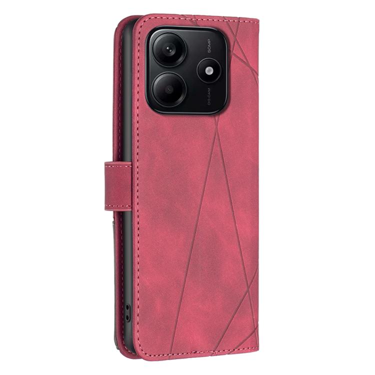 Knižkové puzdro Rhombus červené – Xiaomi Redmi Note 14 (4G) | Lacné Kryty Lacné Kryty | Knižkové puzdro Rhombus červené – Xiaomi Redmi Note 14 (4G) | Lacné Kryty