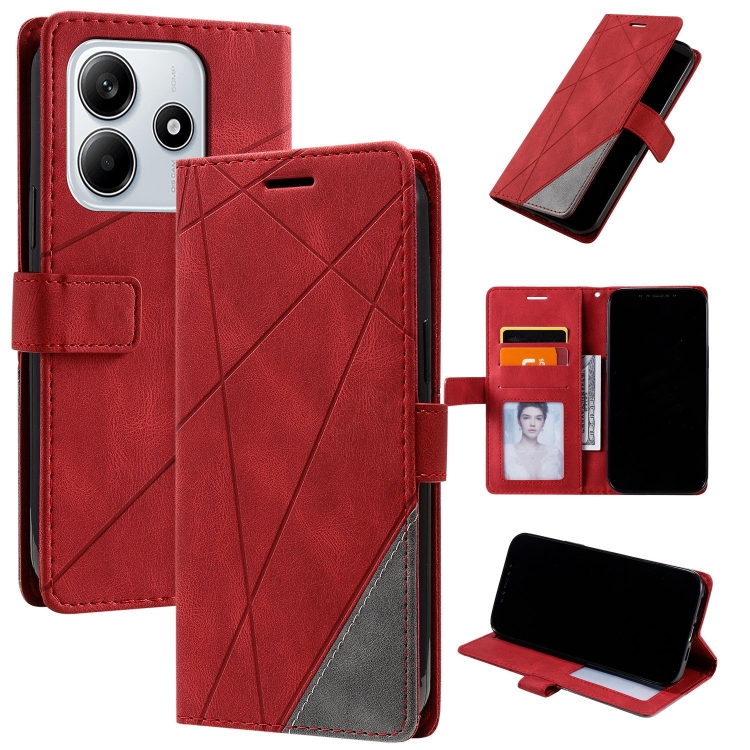 Knižkové puzdro Rhombus červené – Xiaomi Redmi Note 14 5G | Lacné Kryty Lacné Kryty | Knižkové puzdro Rhombus červené – Xiaomi Redmi Note 14 5G | Lacné Kryty
