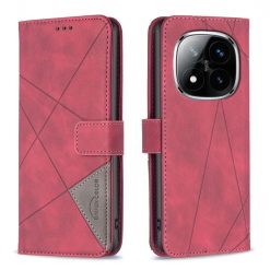 Lacné Kryty | Knižkové puzdro Rhombus červené – Xiaomi Redmi Note 14 Pro+ 5G | Lacné Kryty