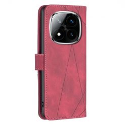 Lacné Kryty | Knižkové puzdro Rhombus červené – Xiaomi Redmi Note 14 Pro+ 5G | Lacné Kryty