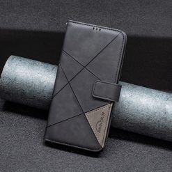 Lacné Kryty | Knižkové puzdro Rhombus čierne – Xiaomi Redmi Note 14 (4G) | Lacné Kryty