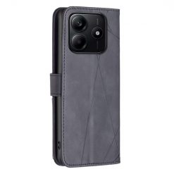 Lacné Kryty | Knižkové puzdro Rhombus čierne – Xiaomi Redmi Note 14 (4G) | Lacné Kryty
