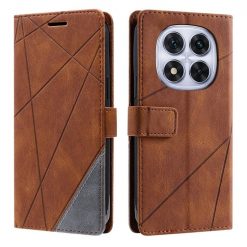 Lacné Kryty | Knižkové puzdro Rhombus hnedé – Xiaomi Redmi Note 14 Pro 5G | Lacné Kryty