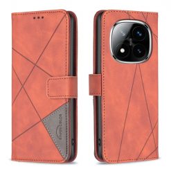Knižkové puzdro Rhombus hnedé – Xiaomi Redmi Note 14 Pro+ 5G | Lacné Kryty Lacné Kryty | Knižkové puzdro Rhombus hnedé – Xiaomi Redmi Note 14 Pro+ 5G | Lacné Kryty