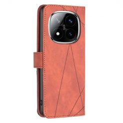 Knižkové puzdro Rhombus hnedé – Xiaomi Redmi Note 14 Pro+ 5G | Lacné Kryty Lacné Kryty | Knižkové puzdro Rhombus hnedé – Xiaomi Redmi Note 14 Pro+ 5G | Lacné Kryty