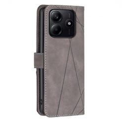 Lacné Kryty | Knižkové puzdro Rhombus sivé – Xiaomi Redmi Note 14 (4G) | Lacné Kryty