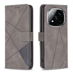 Knižkové puzdro Rhombus sivé – Xiaomi Redmi Note 14 Pro+ 5G | Lacné Kryty Lacné Kryty | Knižkové puzdro Rhombus sivé – Xiaomi Redmi Note 14 Pro+ 5G | Lacné Kryty