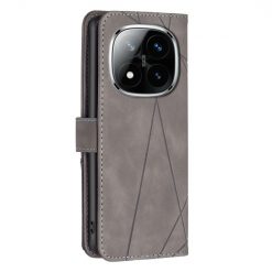 Knižkové puzdro Rhombus sivé – Xiaomi Redmi Note 14 Pro+ 5G | Lacné Kryty Lacné Kryty | Knižkové puzdro Rhombus sivé – Xiaomi Redmi Note 14 Pro+ 5G | Lacné Kryty