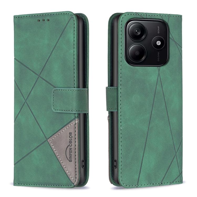 Knižkové puzdro Rhombus zelené – Xiaomi Redmi Note 14 (4G) | Lacné Kryty Lacné Kryty | Knižkové puzdro Rhombus zelené – Xiaomi Redmi Note 14 (4G) | Lacné Kryty