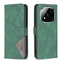 Lacné Kryty | Knižkové puzdro Rhombus zelené – Xiaomi Redmi Note 14 Pro+ 5G | Lacné Kryty