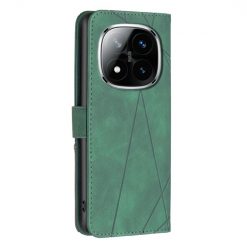 Lacné Kryty | Knižkové puzdro Rhombus zelené – Xiaomi Redmi Note 14 Pro+ 5G | Lacné Kryty