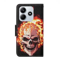 Knižkové puzdro Trendy Cross case Lebka v ohni – Xiaomi Redmi Note 14 5G | Lacné Kryty Lacné Kryty | Knižkové puzdro Trendy Cross case Lebka v ohni – Xiaomi Redmi Note 14 5G | Lacné Kryty
