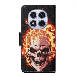 Lacné Kryty | Knižkové puzdro Trendy Cross case Lebka v ohni – Xiaomi Redmi Note 14 Pro 5G | Lacné Kryty