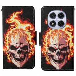Lacné Kryty | Knižkové puzdro Trendy Cross case Lebka v ohni – Xiaomi Redmi Note 14 Pro 5G | Lacné Kryty