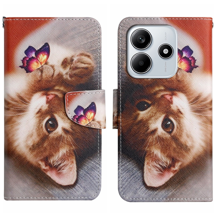 Knižkové puzdro Trendy Cross case Mačka a motýľ – Xiaomi Redmi Note 14 5G | Lacné Kryty Lacné Kryty | Knižkové puzdro Trendy Cross case Mačka a motýľ – Xiaomi Redmi Note 14 5G | Lacné Kryty