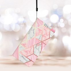 Lacné Kryty | Knižkové puzdro Trendy Cross case Ružový mramor – Xiaomi Redmi Note 14 Pro+ 5G | Lacné Kryty
