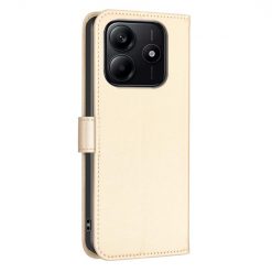 Peňaženkové puzdro Embossing Pattern case Štvorlístky zlaté – Xiaomi Redmi Note 14 (4G) | Lacné Kryty Lacné Kryty | Peňaženkové puzdro Embossing Pattern case Štvorlístky zlaté – Xiaomi Redmi Note 14 (4G) | Lacné Kryty