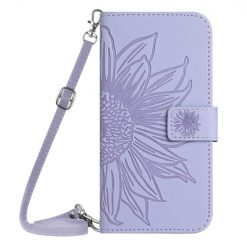 Lacné Kryty | Peňaženkové puzdro Embossing Pattern Kvet case fialové – Xiaomi Redmi Note 14 (4G) | Lacné Kryty