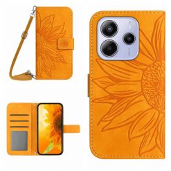 Lacné Kryty | Peňaženkové puzdro Embossing Pattern Kvet case žlté – Xiaomi Redmi Note 14 (4G) | Lacné Kryty
