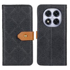 Lacné Kryty | Peňaženkové puzdro Embossing Pattern Kvety čierne – Xiaomi Redmi Note 14 Pro (4G) | Lacné Kryty