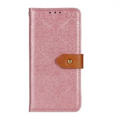 Lacné Kryty | Peňaženkové puzdro Embossing Pattern Kvety ružové – Xiaomi Redmi Note 14 Pro (4G) | Lacné Kryty
