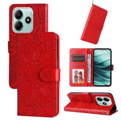 Peňaženkové puzdro Embossing Pattern Slnečnica červené – Xiaomi Redmi Note 14 5G | Lacné Kryty Lacné Kryty | Peňaženkové puzdro Embossing Pattern Slnečnica červené – Xiaomi Redmi Note 14 5G | Lacné Kryty
