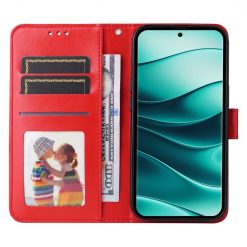Lacné Kryty | Peňaženkové puzdro Embossing Pattern Slnečnica červené – Xiaomi Redmi Note 14 Pro 5G | Lacné Kryty