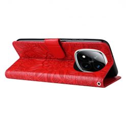 Lacné Kryty | Peňaženkové puzdro Embossing Pattern Slnečnica červené – Xiaomi Redmi Note 14 Pro 5G | Lacné Kryty
