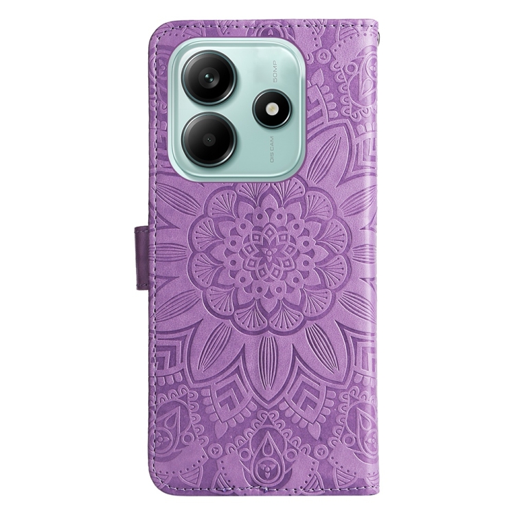 Peňaženkové puzdro Embossing Pattern Slnečnica fialové – Xiaomi Redmi Note 14 5G | Lacné Kryty Lacné Kryty | Peňaženkové puzdro Embossing Pattern Slnečnica fialové – Xiaomi Redmi Note 14 5G | Lacné Kryty
