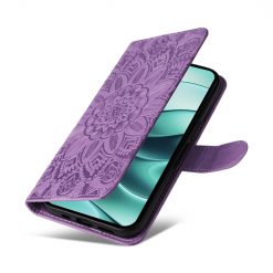 Peňaženkové puzdro Embossing Pattern Slnečnica fialové – Xiaomi Redmi Note 14 5G | Lacné Kryty Lacné Kryty | Peňaženkové puzdro Embossing Pattern Slnečnica fialové – Xiaomi Redmi Note 14 5G | Lacné Kryty
