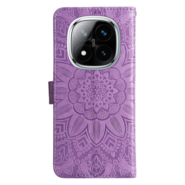 Peňaženkové puzdro Embossing Pattern Slnečnica fialové – Xiaomi Redmi Note 14 Pro 5G | Lacné Kryty Lacné Kryty | Peňaženkové puzdro Embossing Pattern Slnečnica fialové – Xiaomi Redmi Note 14 Pro 5G | Lacné Kryty