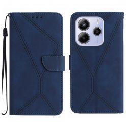 Lacné Kryty | Peňaženkové puzdro Embossing Pattern Stitchy case modré – Xiaomi Redmi Note 14 (4G) | Lacné Kryty