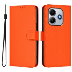Lacné Kryty | Peňaženkové puzdro Solid oranžové – Xiaomi Redmi Note 14 5G | Lacné Kryty