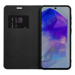 Lacné Kryty | Knižkové puzdro Luna Carbon čierne – Samsung Galaxy A56 | Lacné Kryty