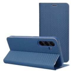 Lacné Kryty | Knižkové puzdro Luna Carbon modré – Samsung Galaxy A56 | Lacné Kryty