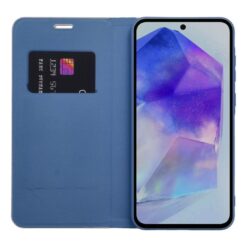 Lacné Kryty | Knižkové puzdro Luna Carbon modré – Samsung Galaxy A56 | Lacné Kryty