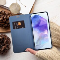 Lacné Kryty | Knižkové puzdro Luna Carbon modré – Samsung Galaxy A56 | Lacné Kryty
